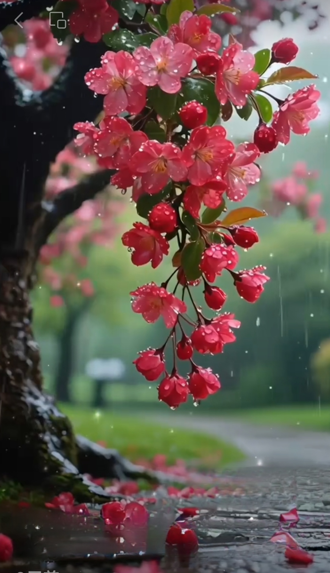 雨天赏花,这几棵树像刚洗完澡的"花仙子",水珠当饰品,一个比一个娇艳