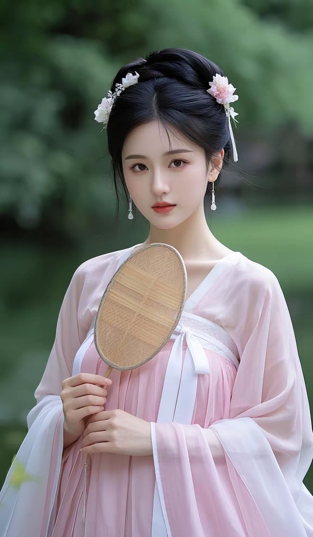 今日份的古风美人,手持团扇,宛如画中走出来的仙子,美得不可方物