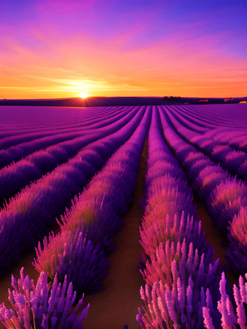 " 夕阳下的紫色花海,浪漫和梦幻撞个满怀 . " 676767