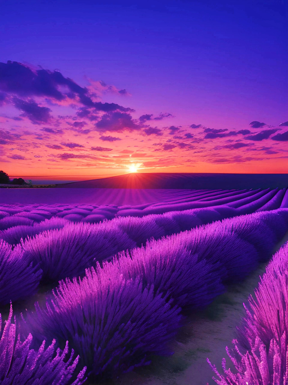 " 夕阳下的紫色花海,浪漫和梦幻撞个满怀 . " 676767