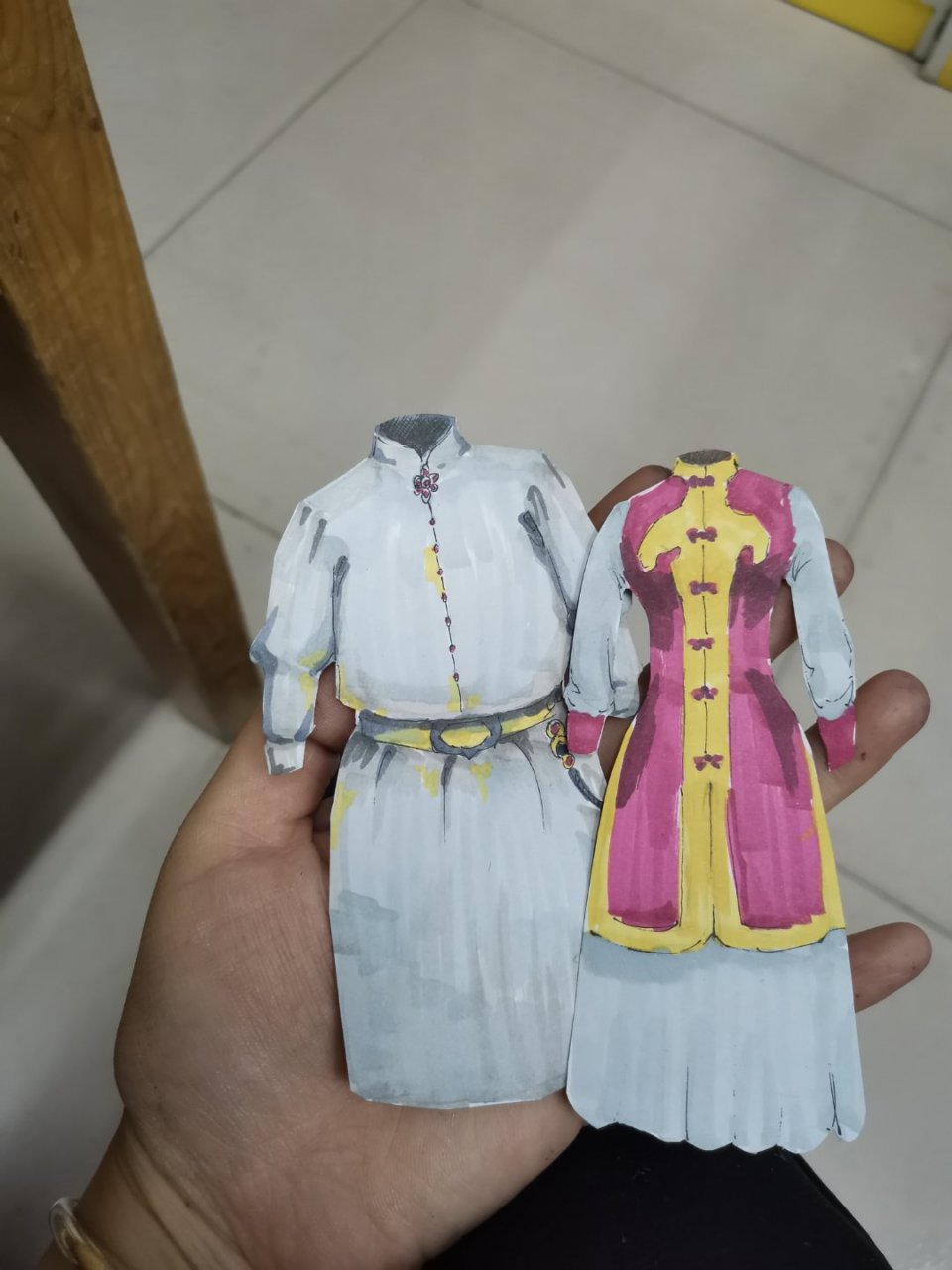 蒙古族服饰简笔画.