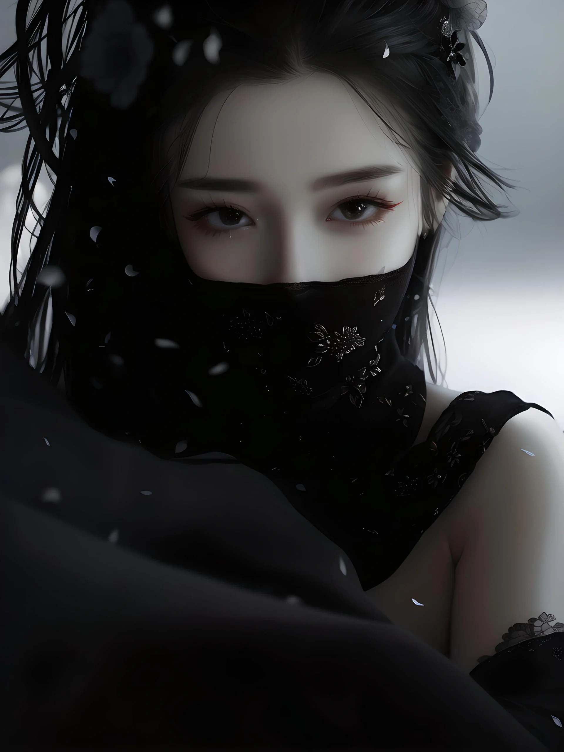 愿你的世界永远充满神秘与美好.黑衣女子黑色面纱女子黑衣女子的图片