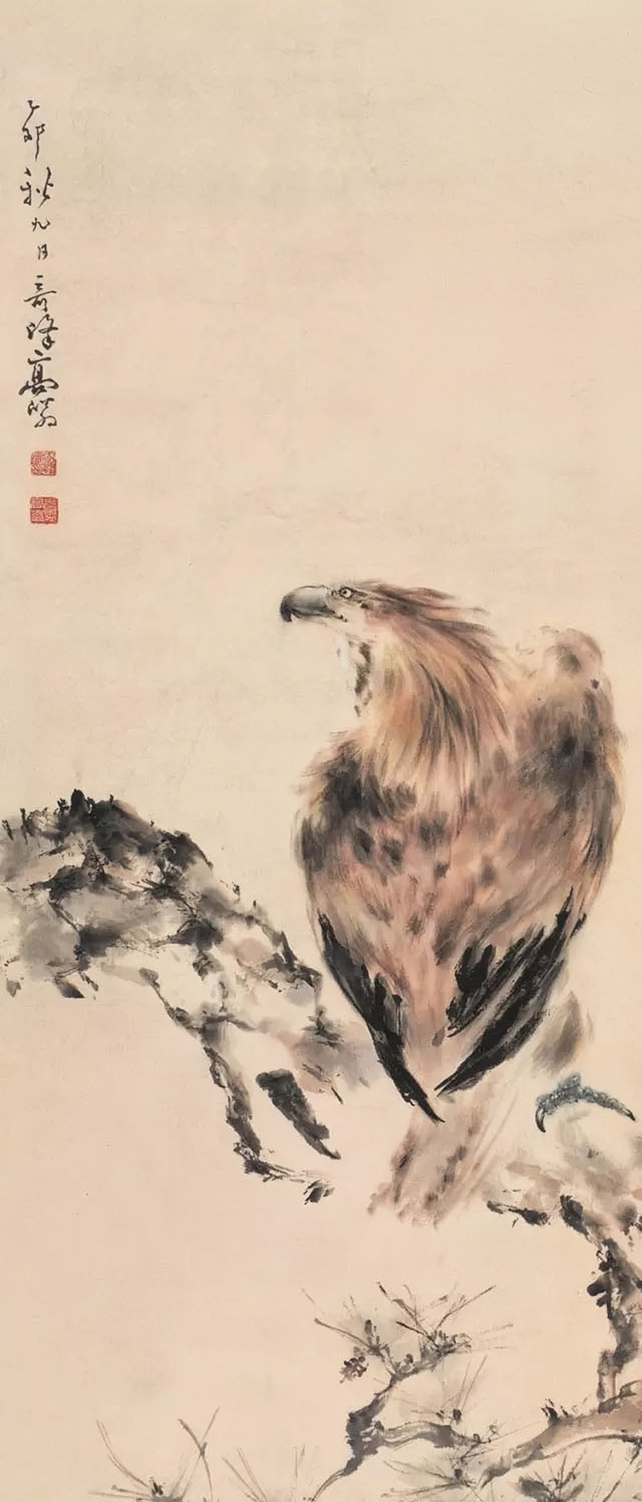 岭南画派高奇峰笔下的猛禽花鸟