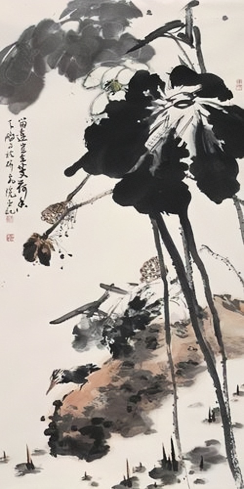 崔如琢笔下的荷花,崔如琢的作品朴茂厚重,大气磅礴,个性鲜明,并在长期