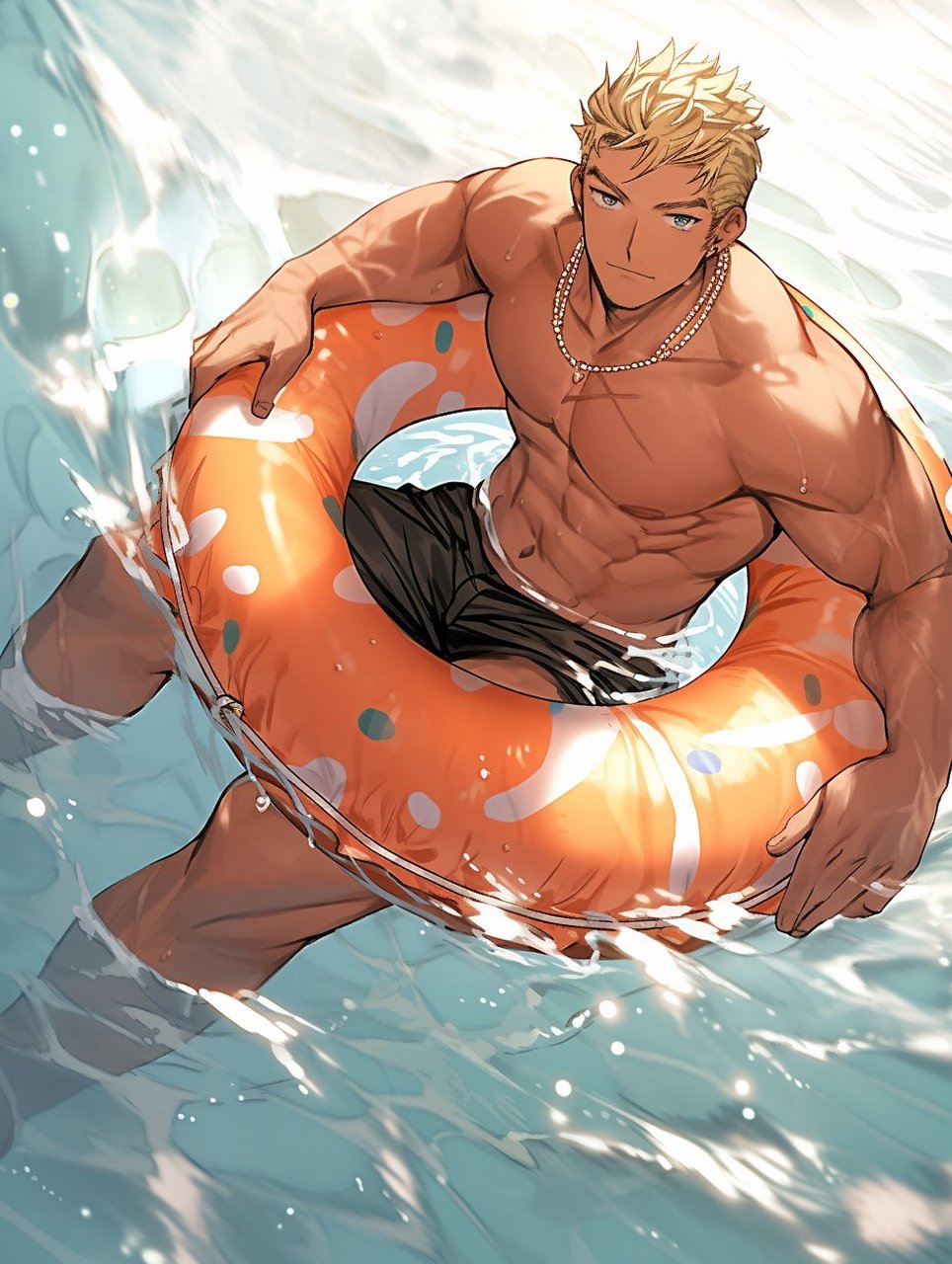 你的游泳教练来了,请查收!#体育生# #肌肉# #ai绘画