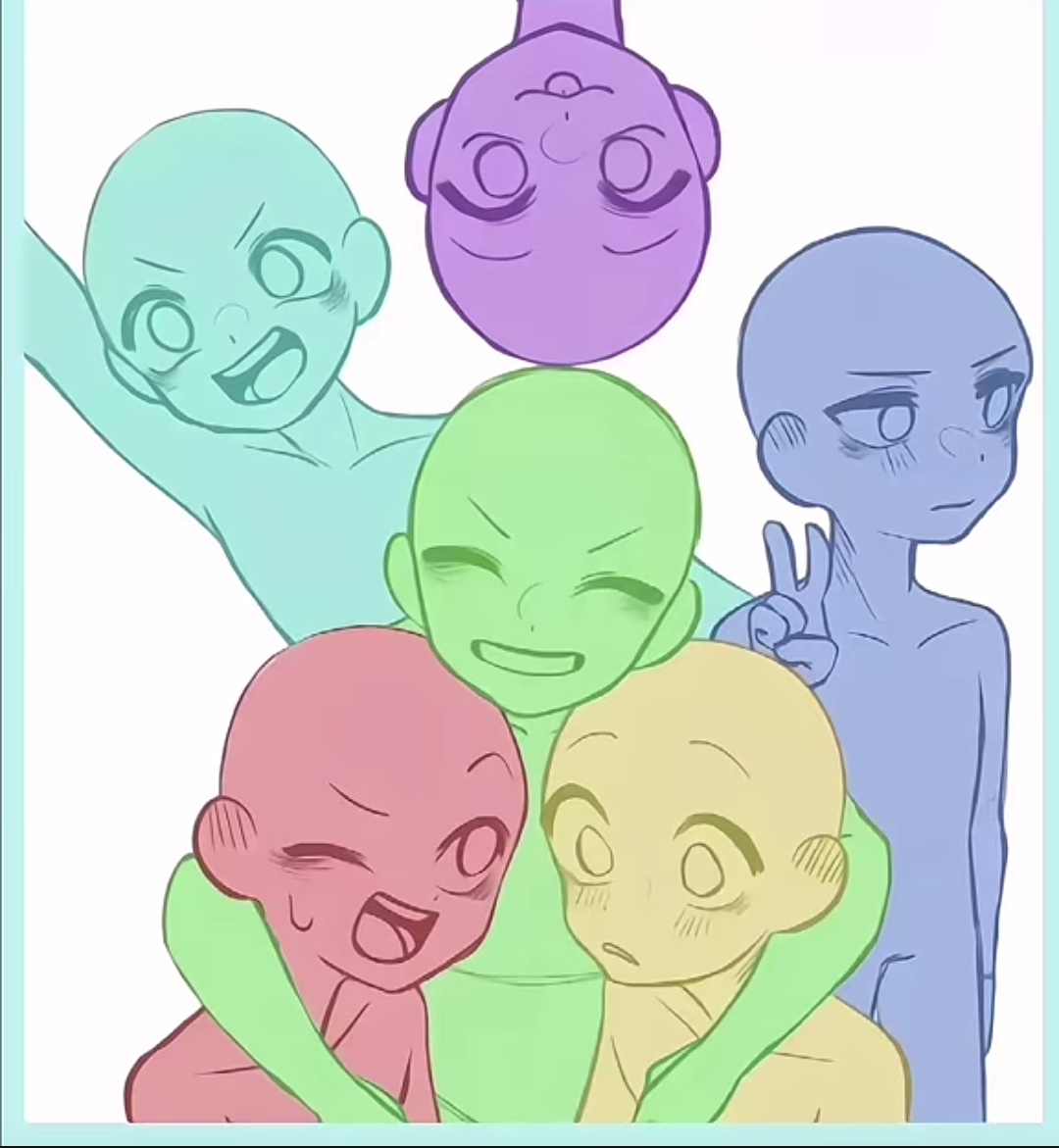 画画模板 六人的[打call]