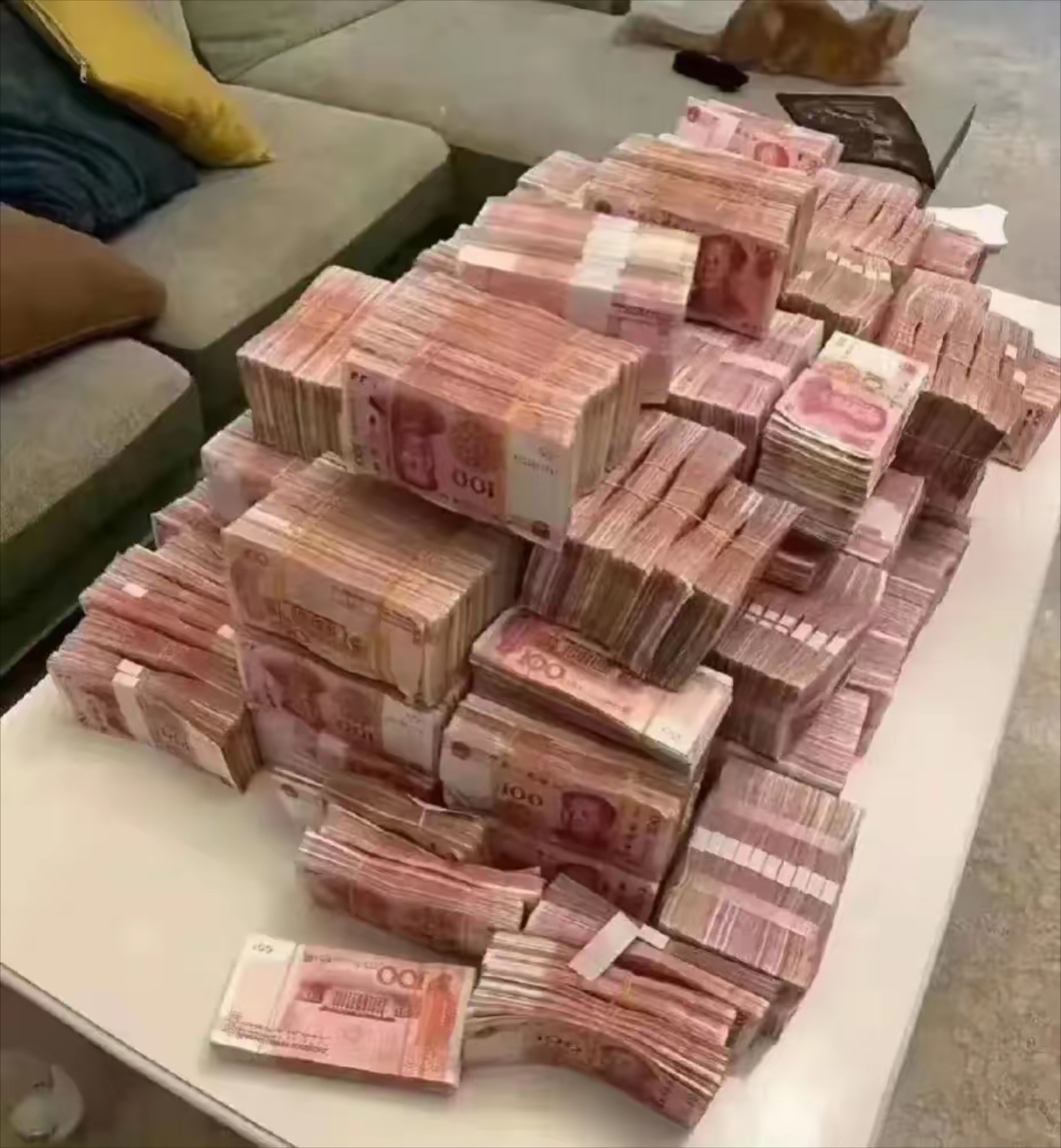 500万现金实拍图片