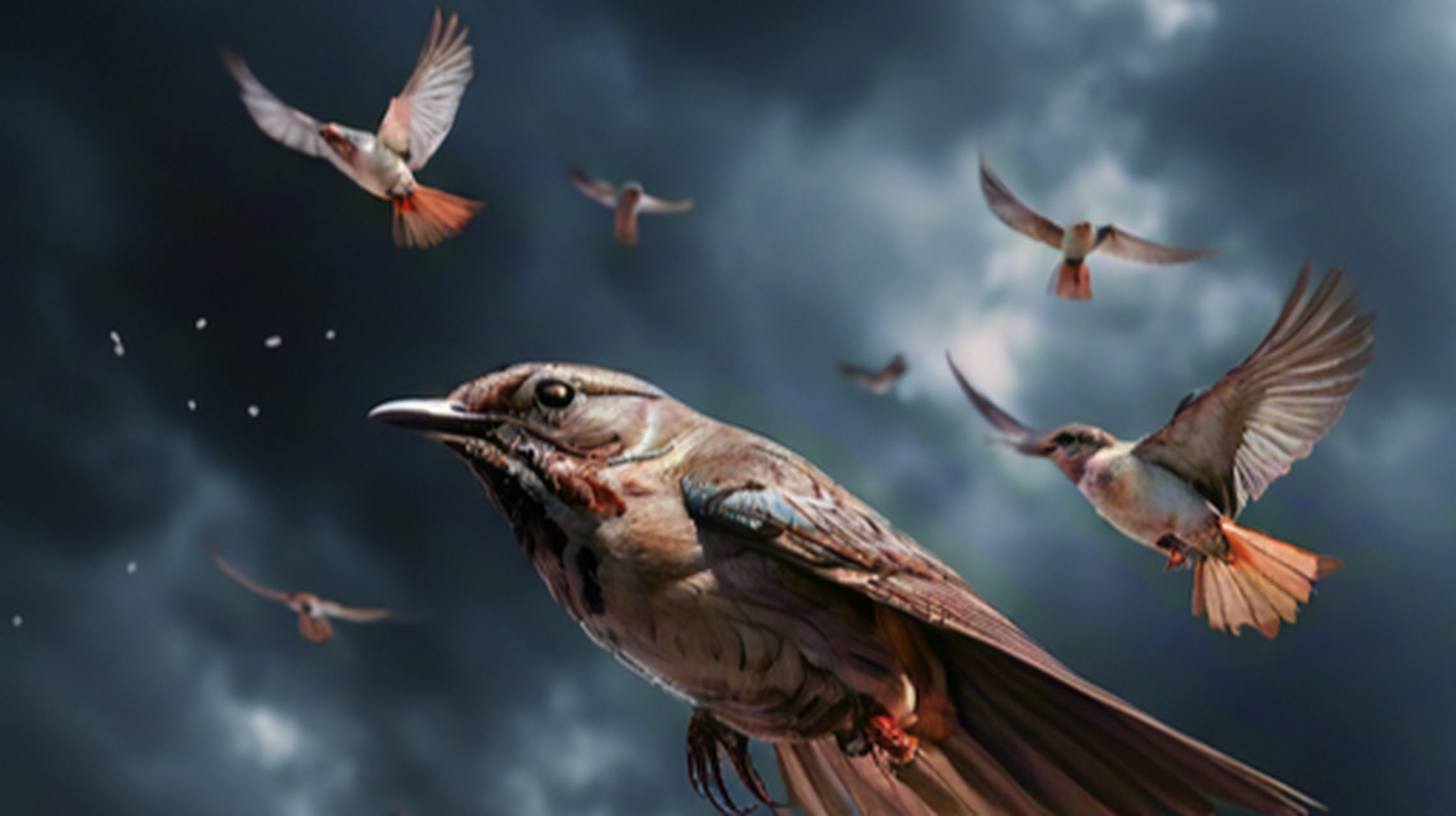 距离(仿佛这世界的距离,一鸟,一蛙,一我) 群鸟从我头顶的天空 飞过