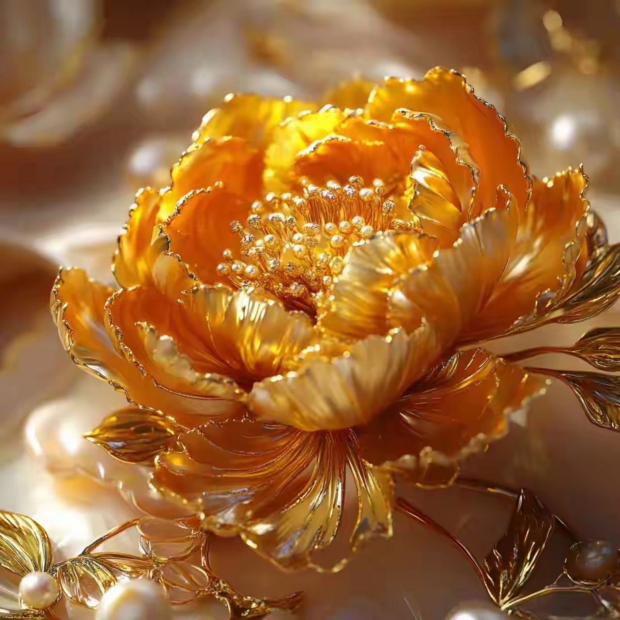 吉利金牡丹头像:花开富贵,福泽绵长