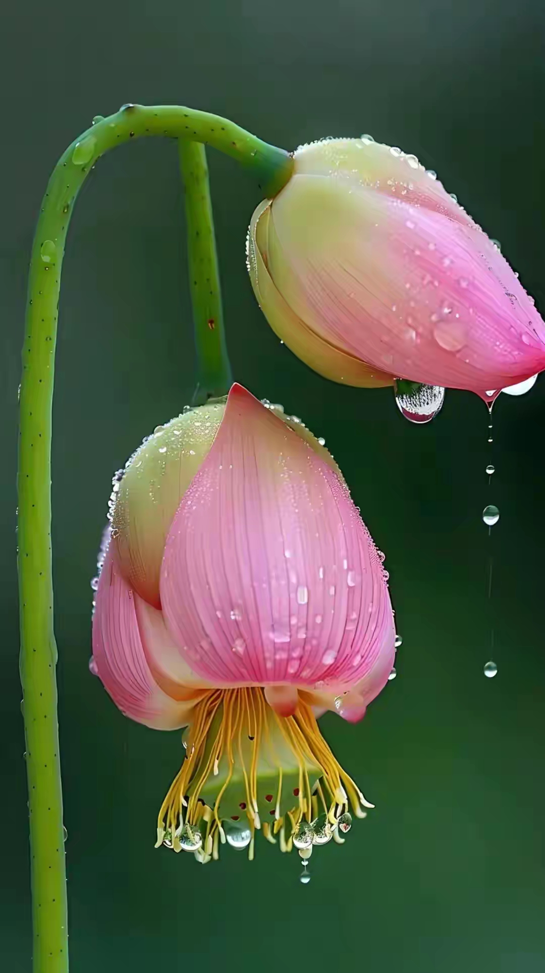 水莲花开,水滴如珠