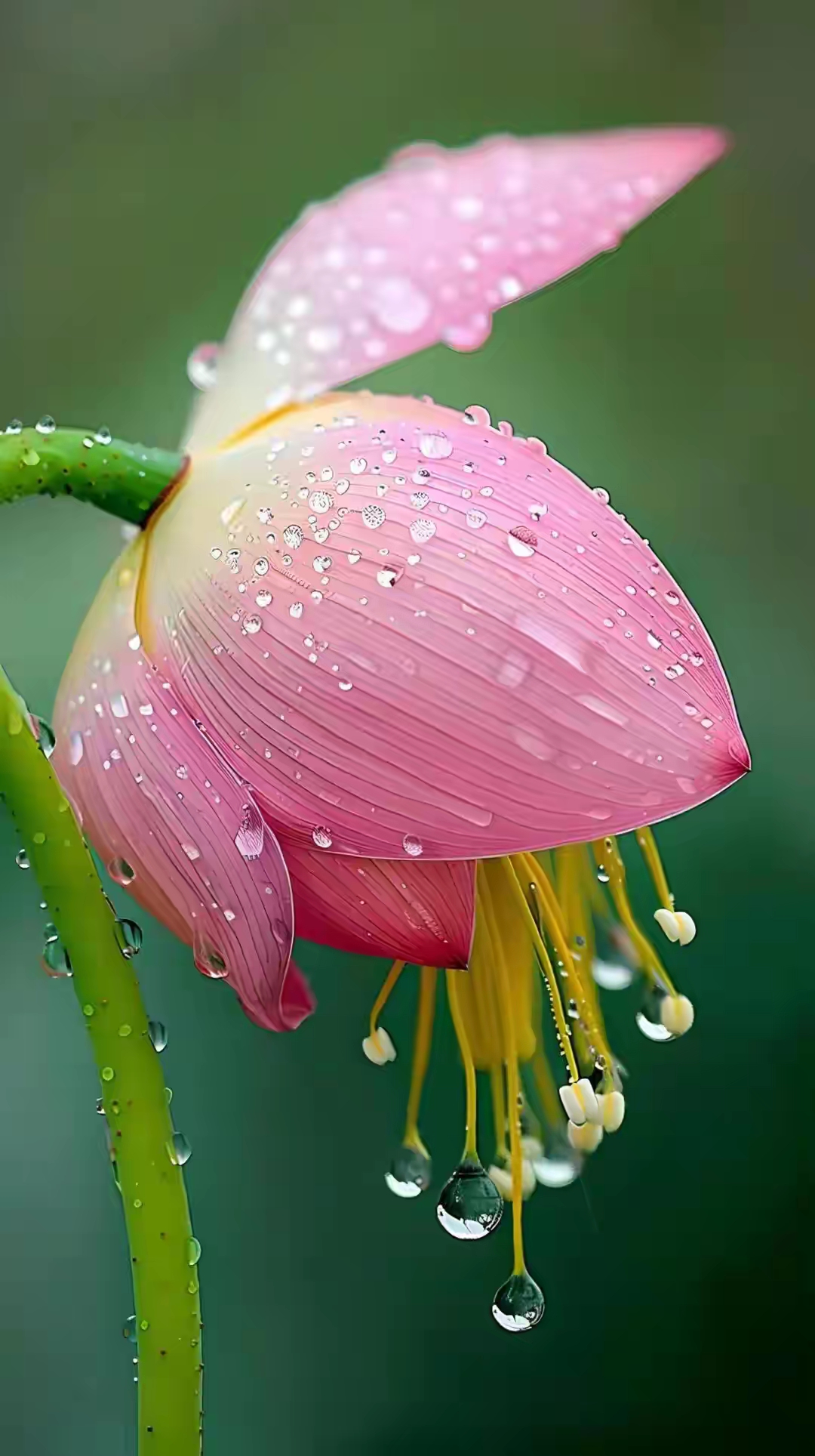 水莲花开,水滴如珠