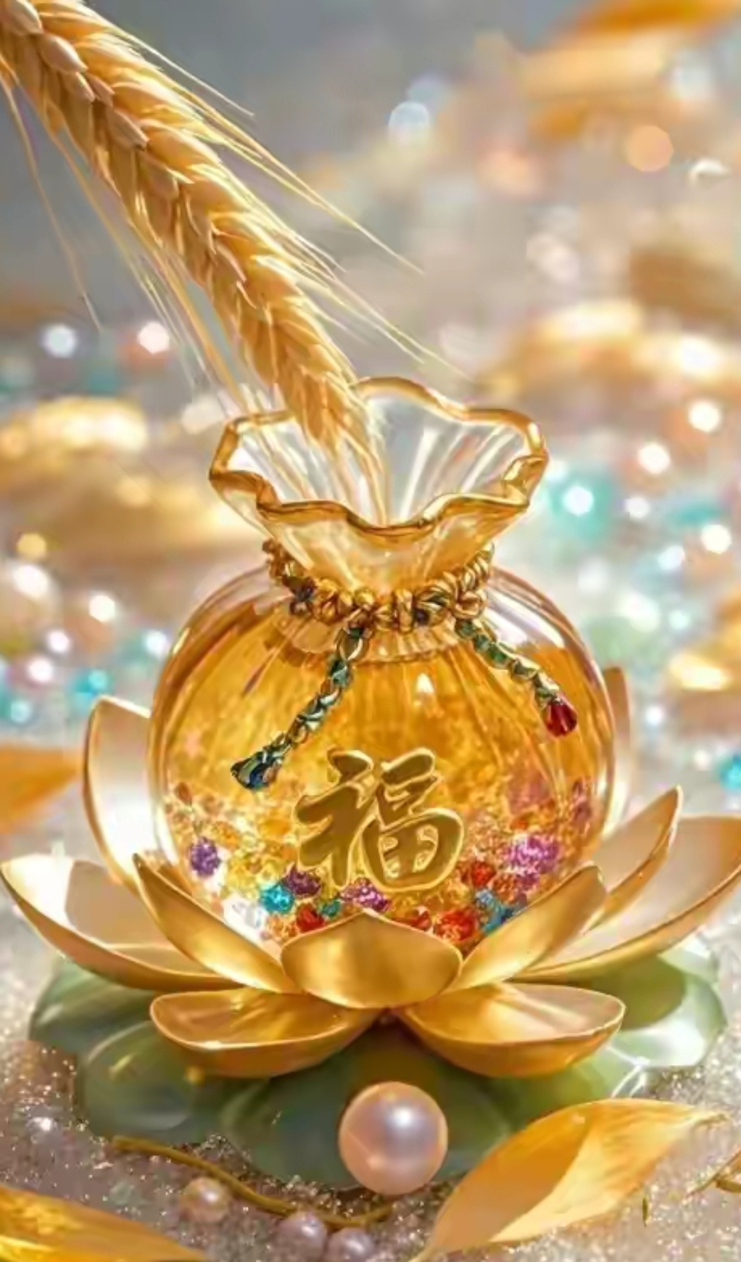 福满水晶袋,日进斗金,招财进宝,大吉大麦,好运连连来