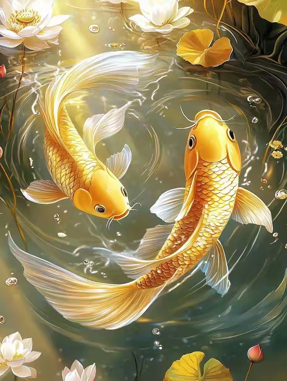 好运锦鲤,福气附体,如鱼得水,幸运眷顾!