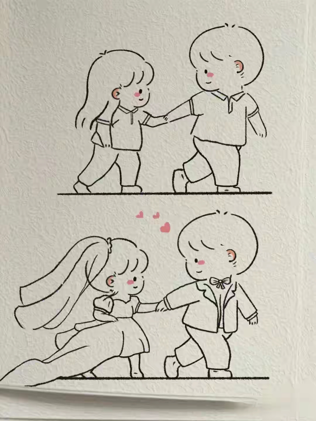 在这里  每一笔都勾勒出爱的模样情侣简笔画情侣简笔画可爱简笔画