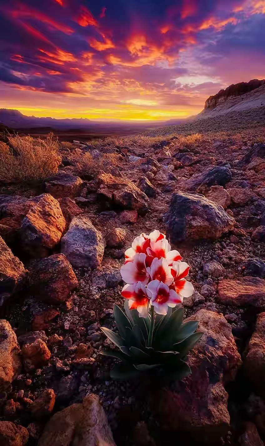 哇,这朵花在岩石中独自绽放,真是个勇敢的小生命!#分享我拍到的春天