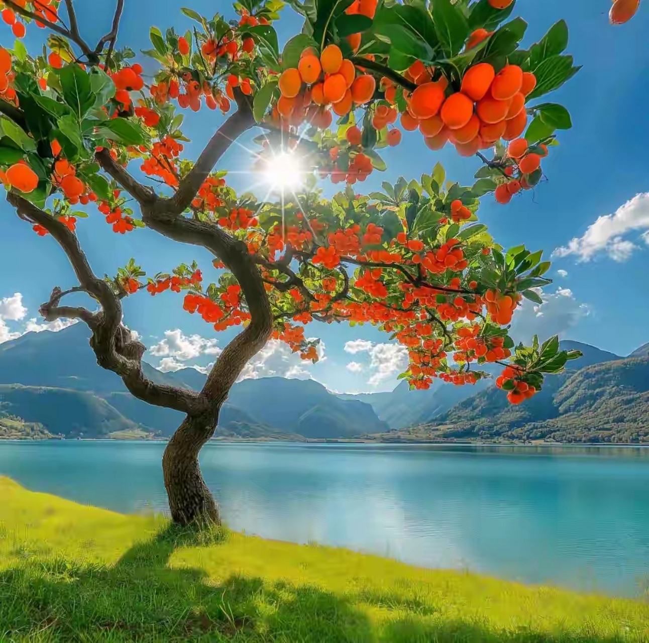 好运头像:山水聚财,硕果累累,丰收满满!