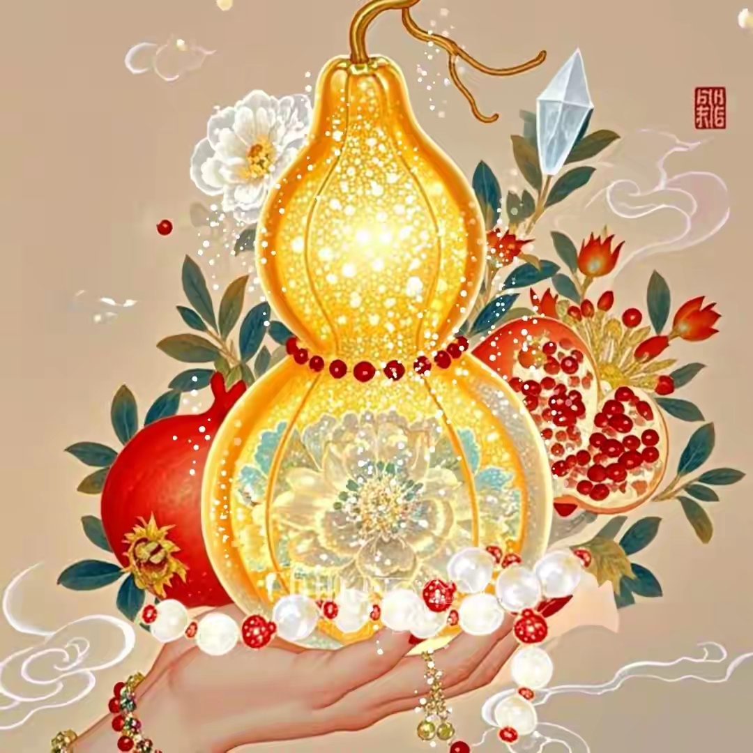 寓意好运头像:一路顺榴,福禄双全,事业兴旺,健康美满!