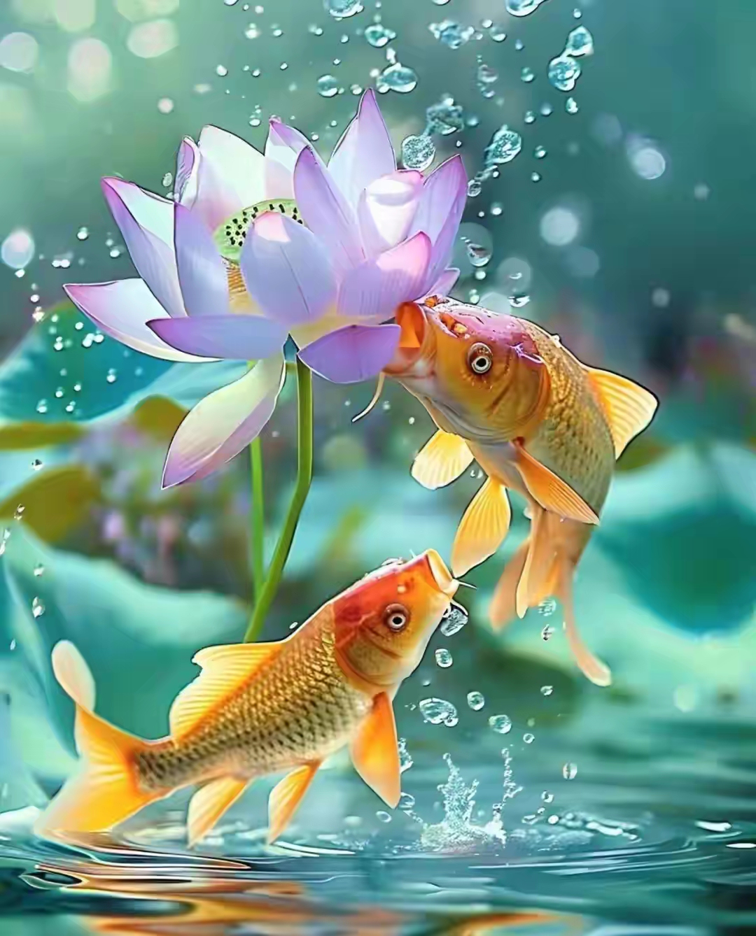 金鱼戏莲,好运连连