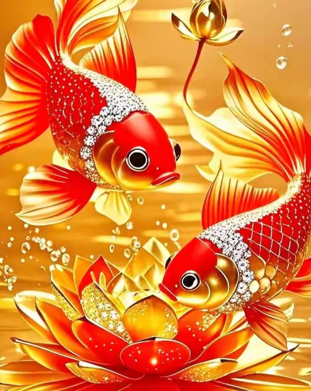 金鱼跃水,莲开祥瑞,吉祥如意,福运亨通,心想事成#2025年俗闹翻天