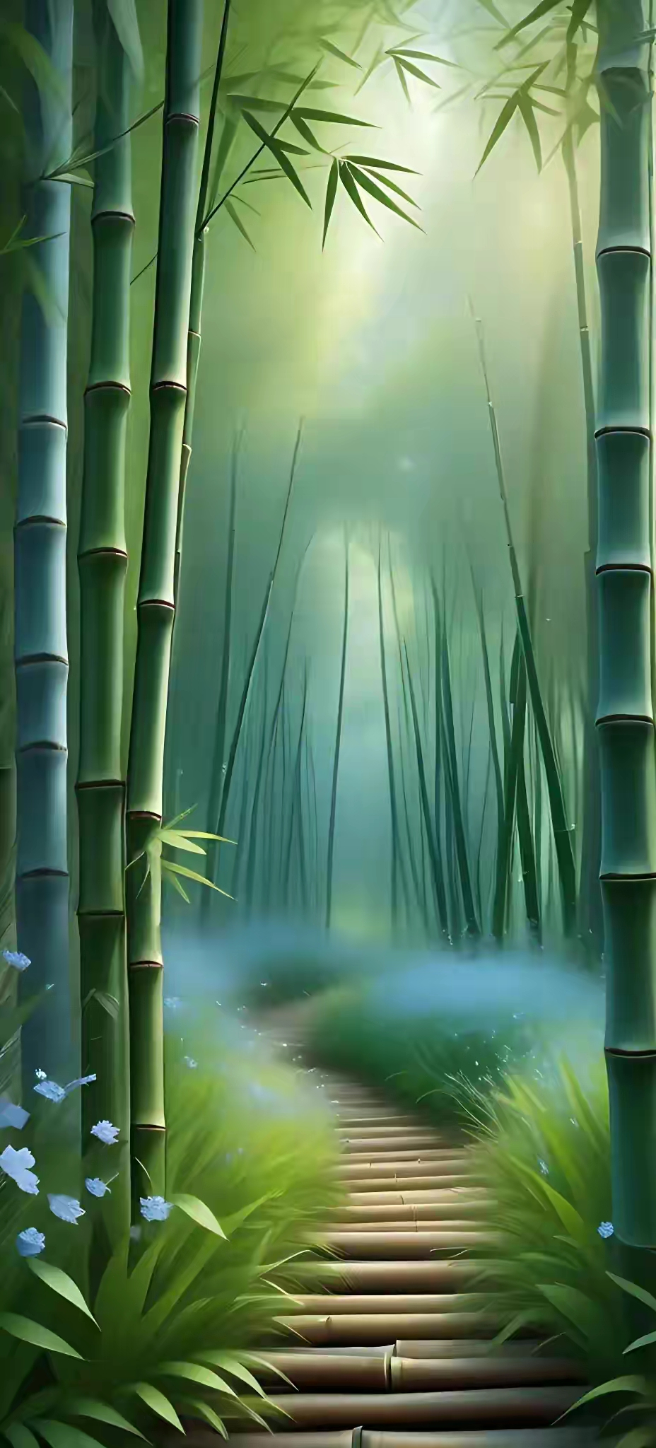 手机壁纸|青竹幽林