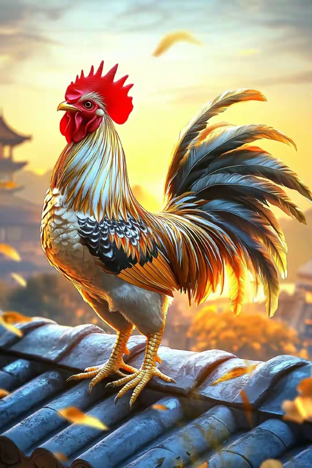 鸡公吉祥,吉祥如意,金玉满堂,福禄寿喜,财源滚滚