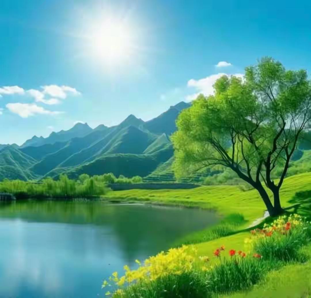 山清水秀,彩虹高挂,瀑布飞流,宛如仙境.