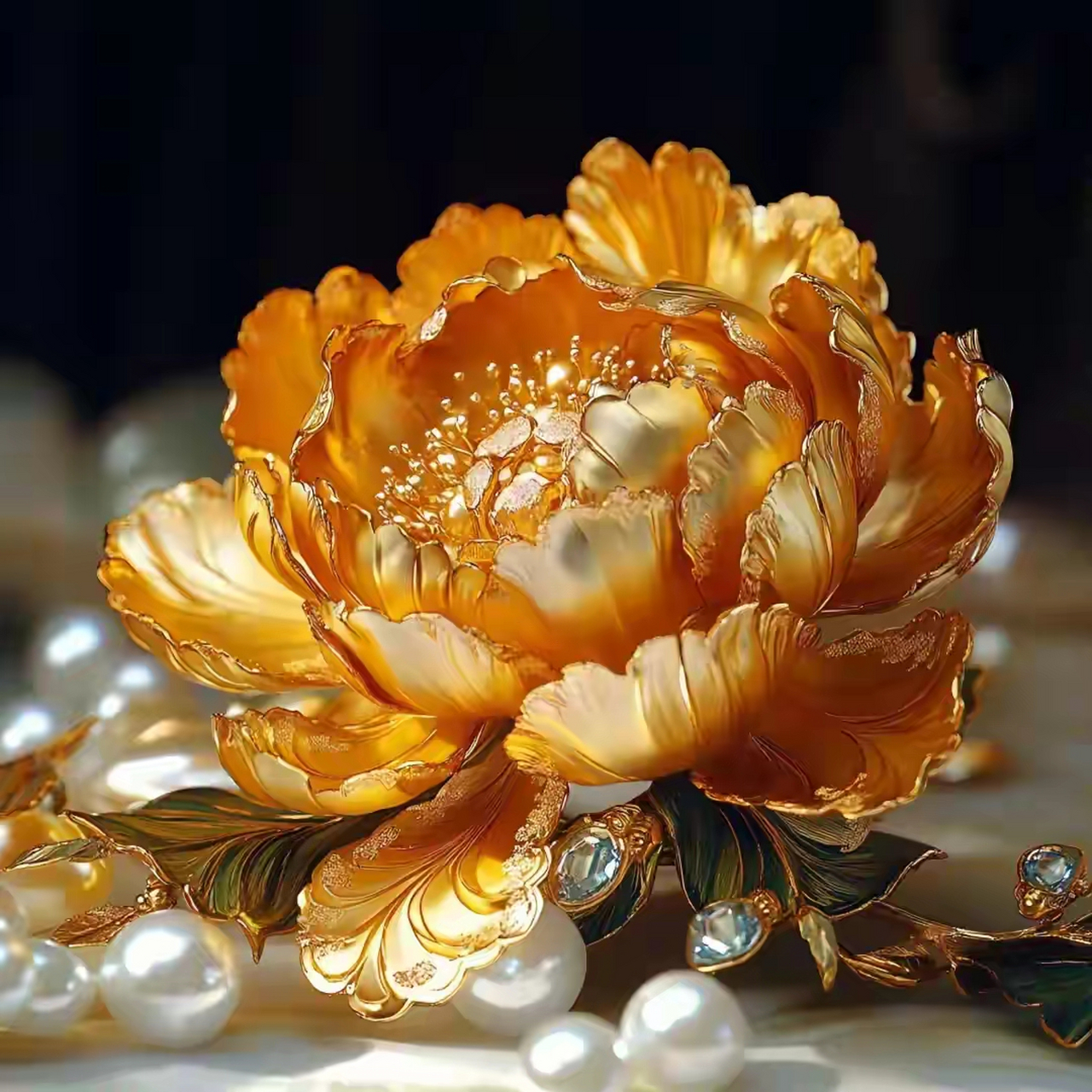 吉利金牡丹头像:花开富贵,福泽绵长