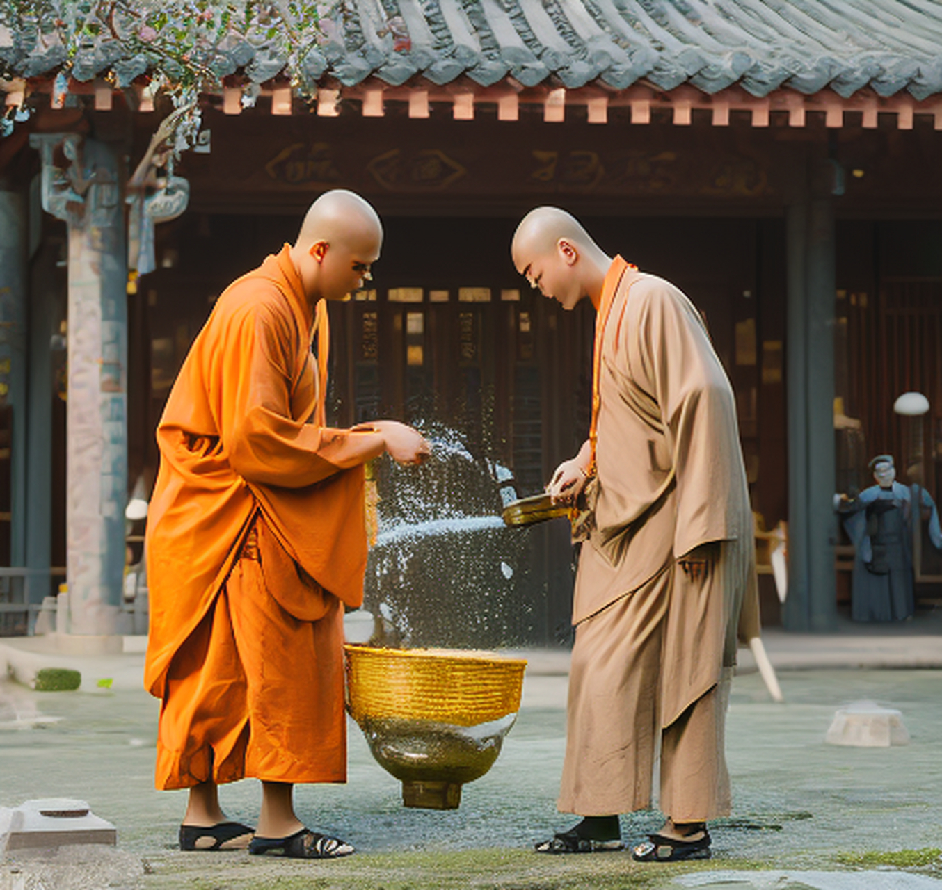 《三个和尚》  从前有一座山,山上有座小庙,有一天庙里来了个小和尚.