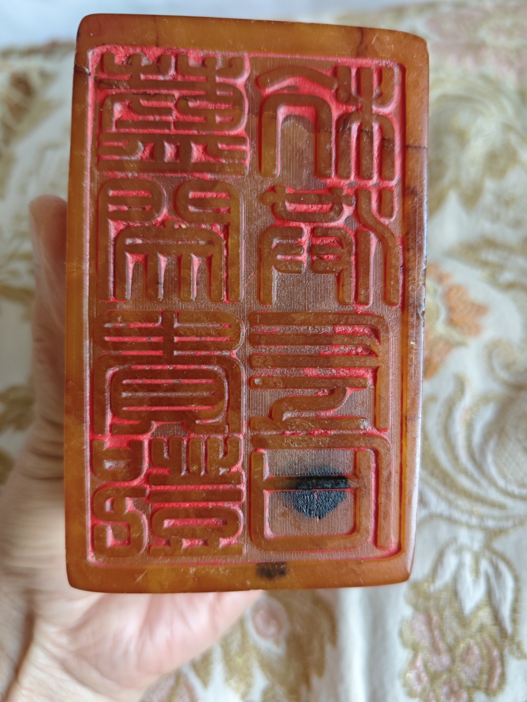 清代寿山极品田黄冻真品印章,1266克