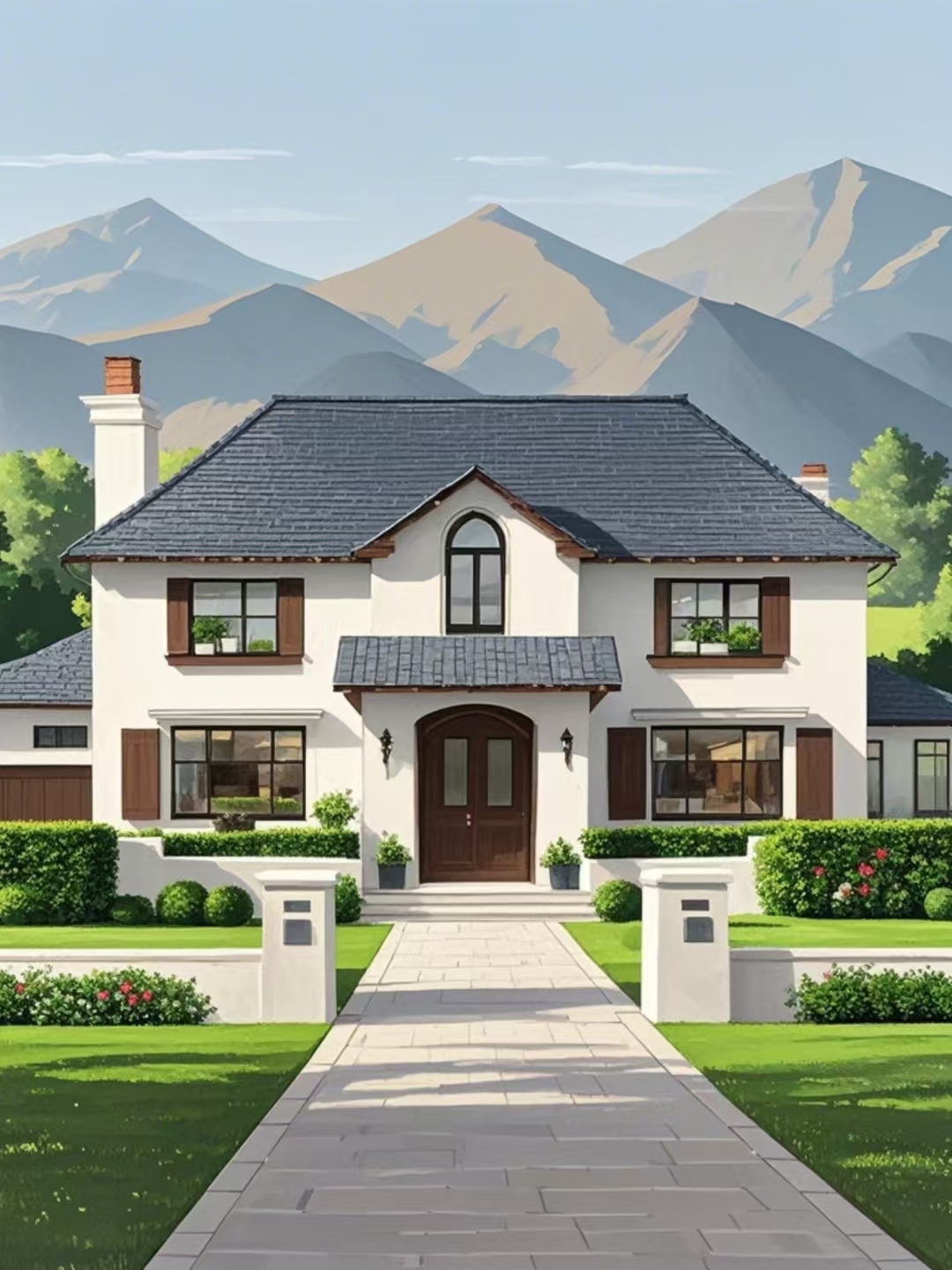 在这座别墅的花园中,周末邀请几位挚友,共度烧烤时光,定能将那份舒适