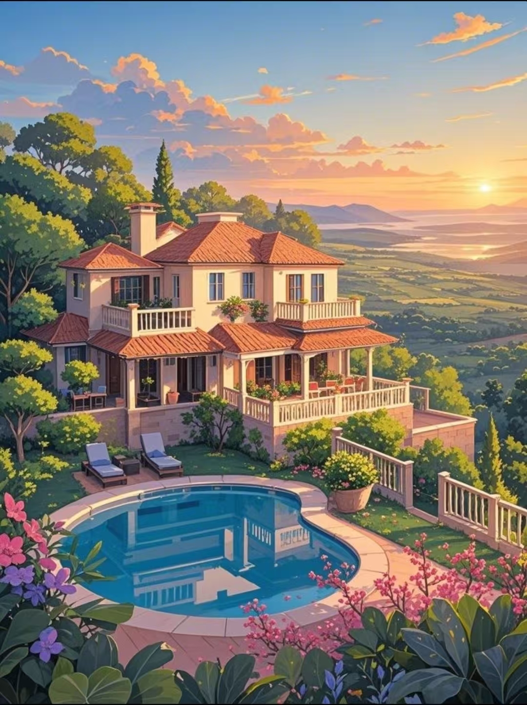 哇,这别墅泳池风景太美了,我也想拥有这样的避世天堂!