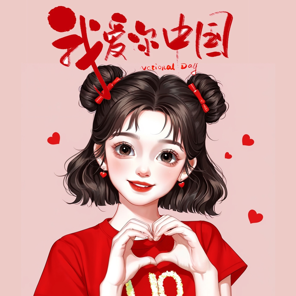 2024国庆头像,我爱你中国女生版