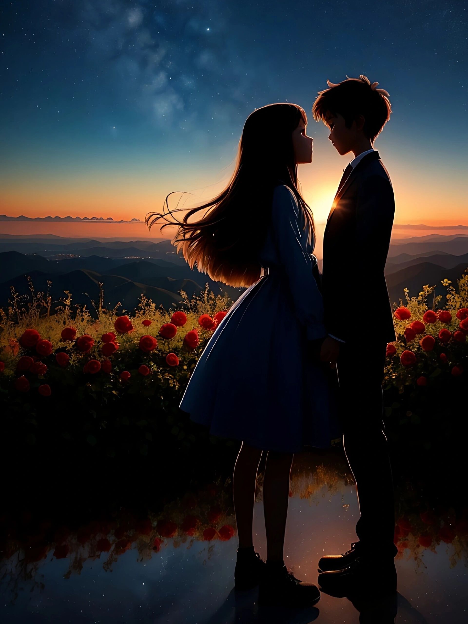 天上人间爱无悔, 相爱的心永不移.