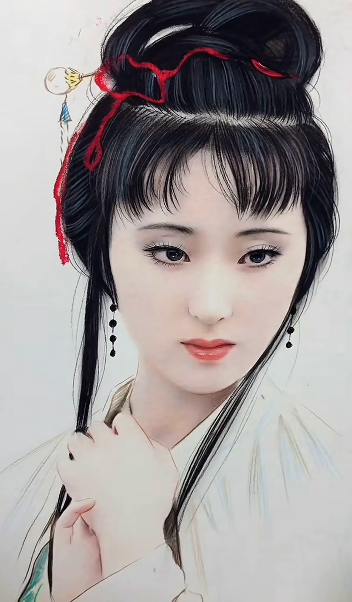 人物画,古典美人.温柔婉约,眉梢间透露着一股幽怨