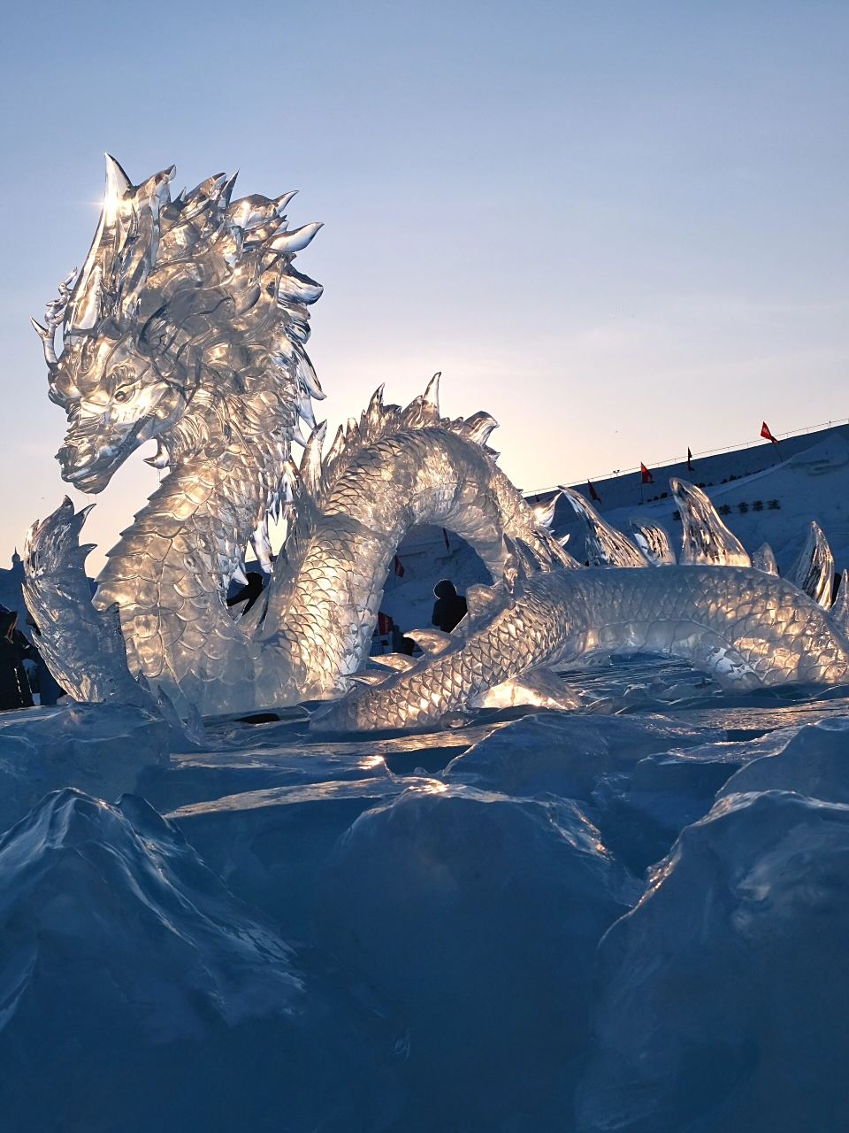 7615阳光下的冰雕龙,宛如一件