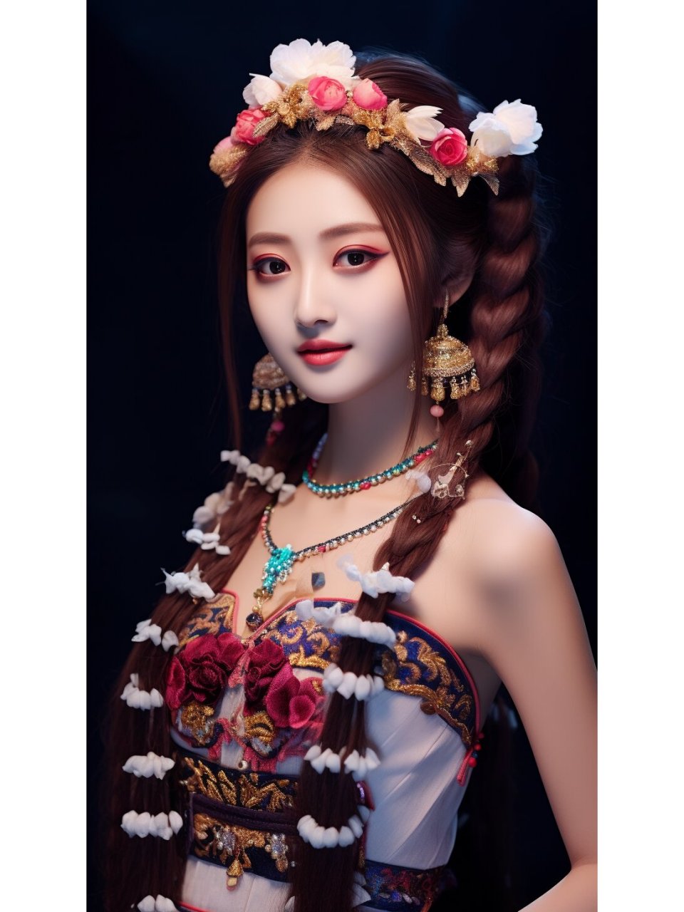 94夏日浪漫花环女孩94  夏天的微风,轻轻拂过我的发梢,我编了一个