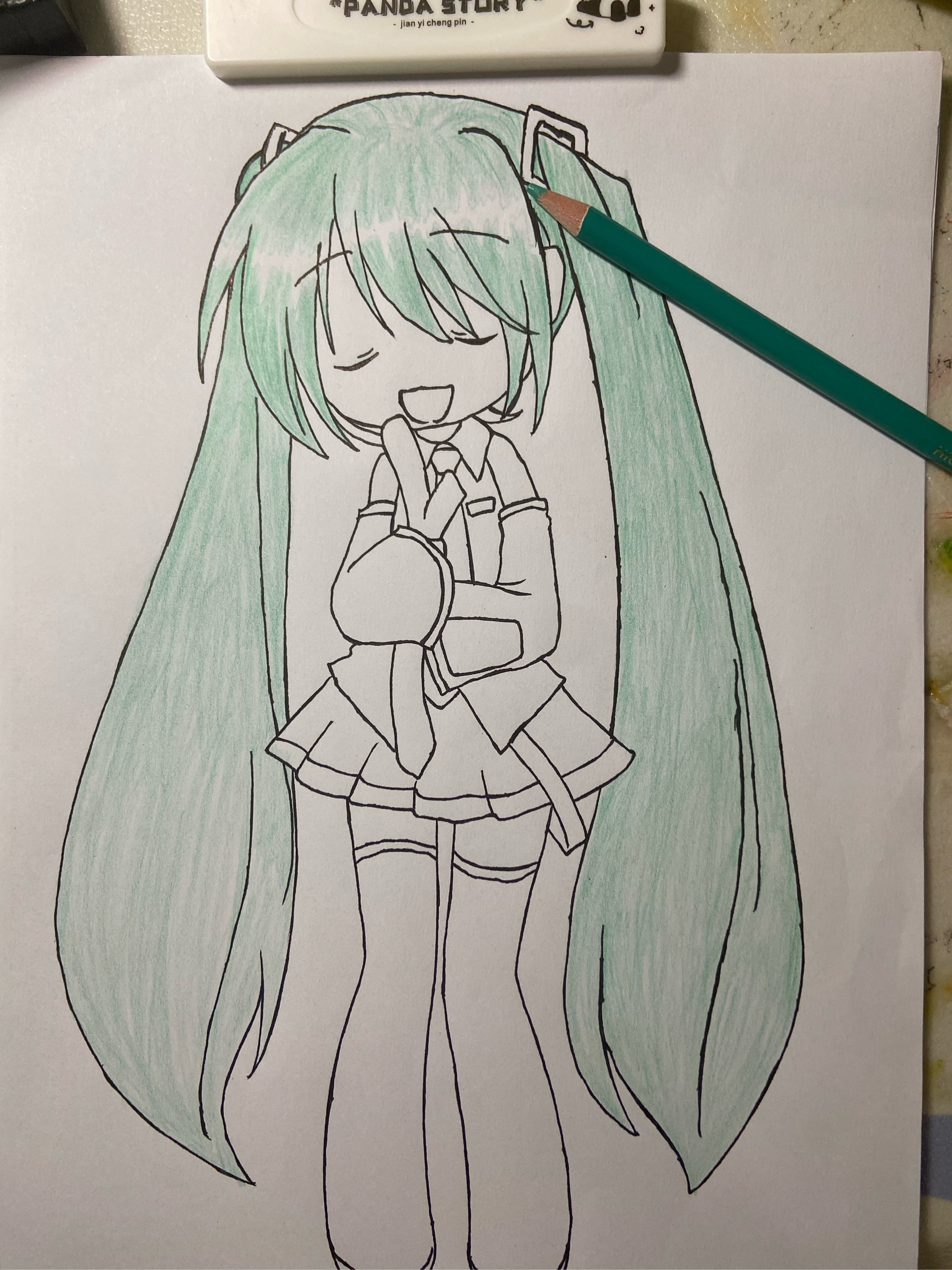 未来初音怎么画全身图片